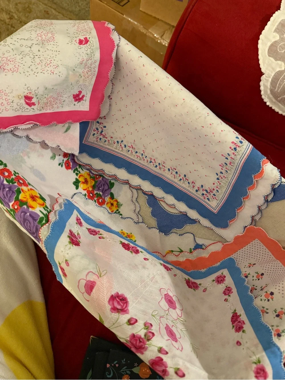 Scalloped Edge 100% Cotton Handkerchiefs 2 for $8 - comment which